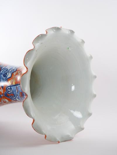 Large Imari Porcelain Flori form Trumpet Decorative Floor Vase