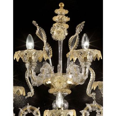 Large Imperial Ca Rezzonico Murano Glass Gold Wall Sconce