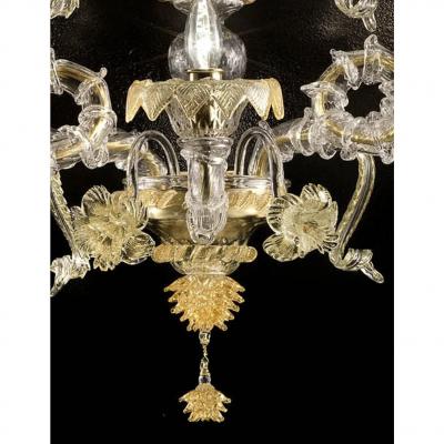 Large Imperial Ca Rezzonico Murano Glass Gold Wall Sconce