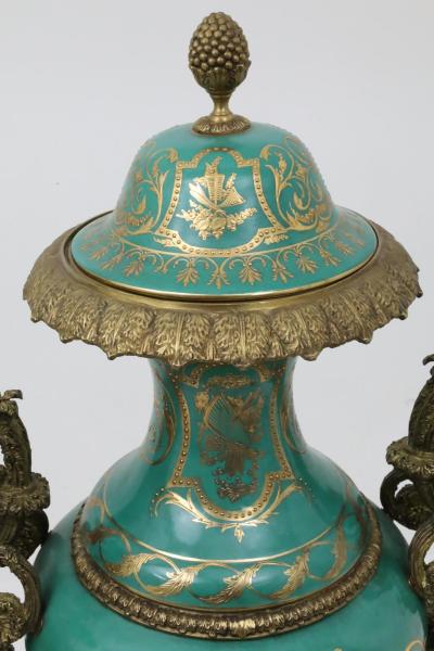 Large Impressive 19th Century French Ormolu Mounted S vres Porcelain Urns