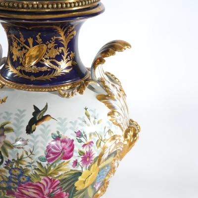 Large Impressive 19th Century French S vres Porcelain Gilt Gold Decorated Urns