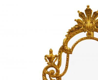 Large Impressive Hand carved Wood Gilt Decorated Frame Wall Mirror