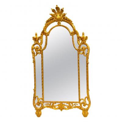 Large Impressive Hand carved Wood Gilt Decorated Frame Wall Mirror