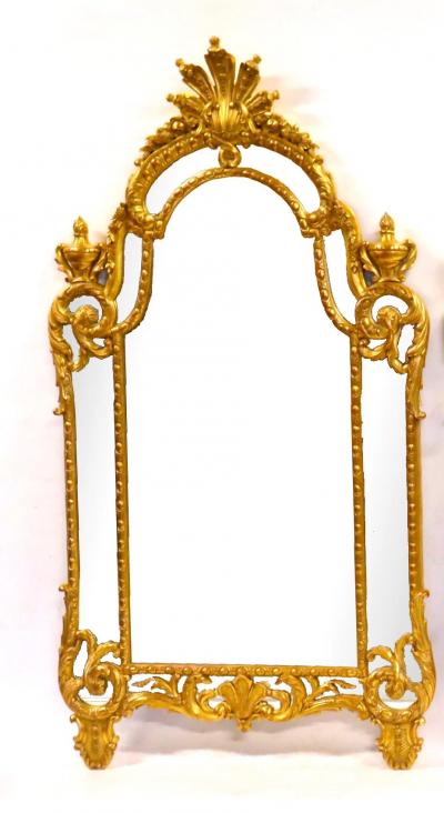 Large Impressive Hand carved Wood Gilt Decorated Frame Wall Mirror