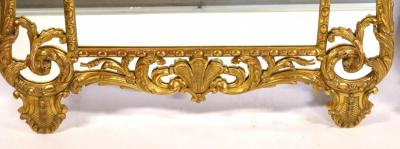 Large Impressive Hand carved Wood Gilt Decorated Frame Wall Mirror