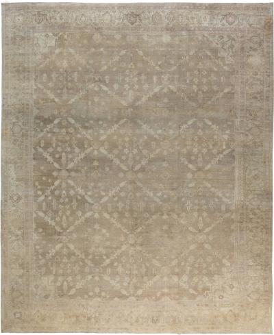 Large Indian Amritsar Botanic Brown Handmade Wool Carpet