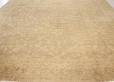 Large Indian Amritsar Botanic Brown Handmade Wool Carpet