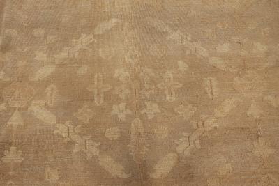 Large Indian Amritsar Botanic Brown Handmade Wool Carpet