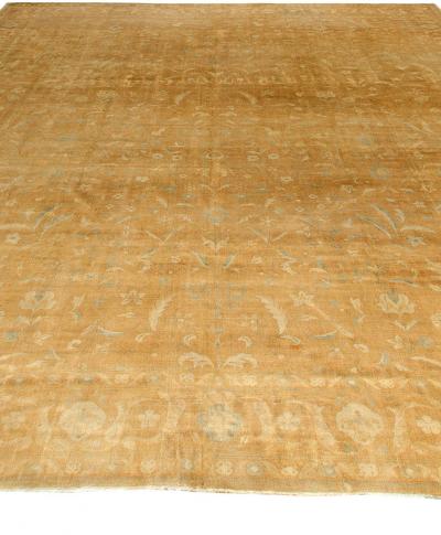 Large Indian Antique Brown Handmade Wool Rug