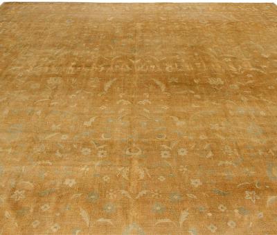 Large Indian Antique Brown Handmade Wool Rug