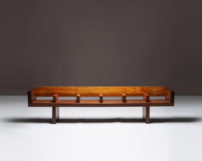 Large Ipe Wood Bench Modeled after the MTA Subway Bench Brazil c 1970