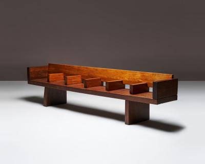Large Ipe Wood Bench Modeled after the MTA Subway Bench Brazil c 1970