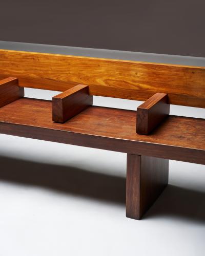 Large Ipe Wood Bench Modeled after the MTA Subway Bench Brazil c 1970