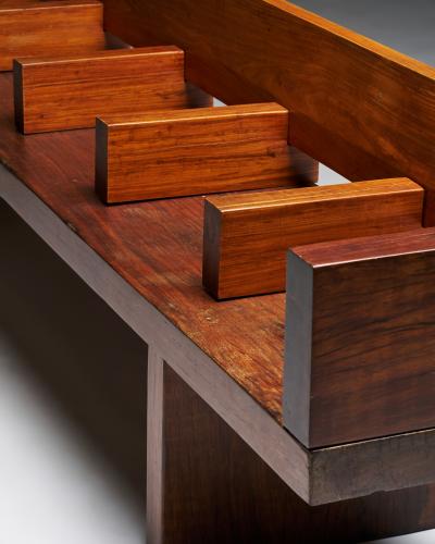 Large Ipe Wood Bench Modeled after the MTA Subway Bench Brazil c 1970