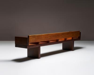 Large Ipe Wood Bench Modeled after the MTA Subway Bench Brazil c 1970