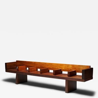 Large Ipe Wood Bench Modeled after the MTA Subway Bench Brazil c 1970