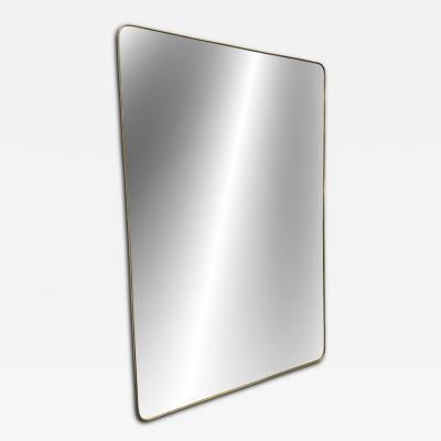 Large Italian Brass Framed Mirror 1970s