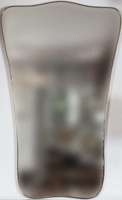 Large Italian Design Brass Shield Shape Mirror