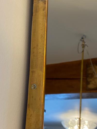 Large Italian Design Brass Shield Shape Mirror