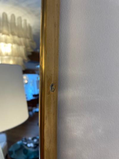 Large Italian Design Brass Shield Shape Mirror