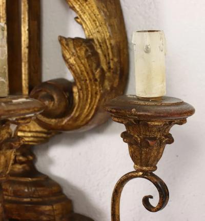 Large Italian Giltwood Sconce circa 1880