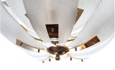 Large Italian Glass Petals Pendant Chandelier