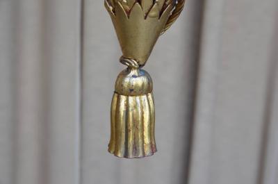 Large Italian Glass and Gilt Metal Geometric Hanging Lantern
