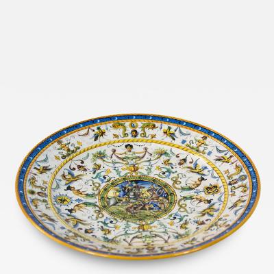 Large Italian Majolica Hand Painted Plate