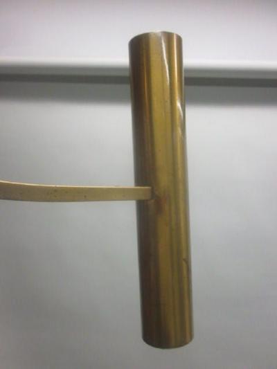 Large Italian Mid Century Modern Neoclassical Chandelier Flush Mount in Brass