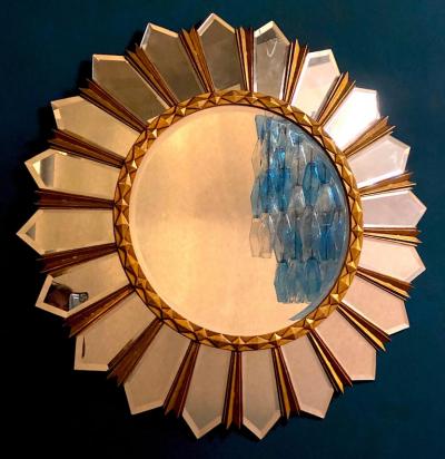 Large Italian Mid Century Sunburst Mirror 1960s
