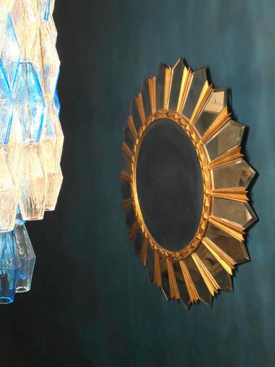 Large Italian Mid Century Sunburst Mirror 1960s