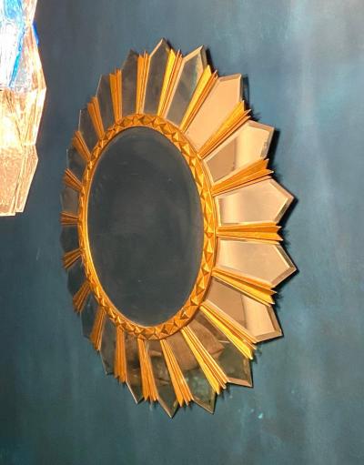 Large Italian Mid Century Sunburst Mirror 1960s