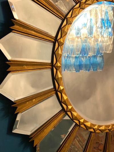 Large Italian Mid Century Sunburst Mirror 1960s