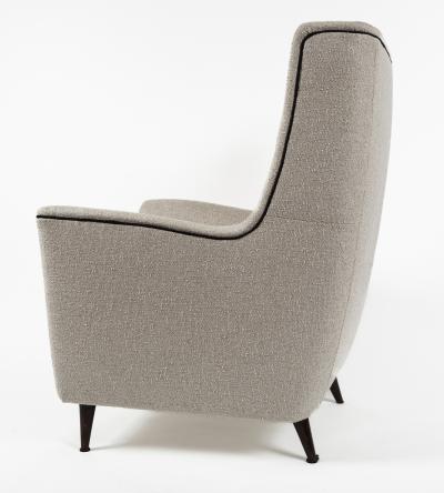 Large Italian Mid Century Upholstered Lounge Chair