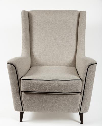 Large Italian Mid Century Upholstered Lounge Chair