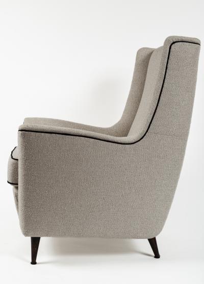 Large Italian Mid Century Upholstered Lounge Chair