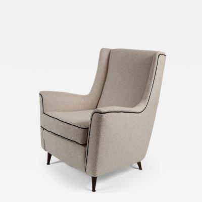 Large Italian Mid Century Upholstered Lounge Chair