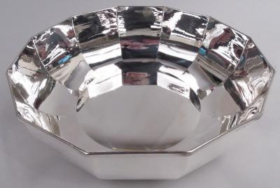 Large Italian Modern Classical Silver Bowl