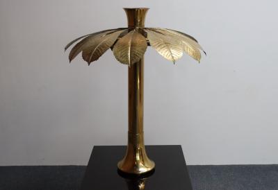Large Italian Modernist Ippocastano Brass Table Lamp Designed by Carlo Giorgi