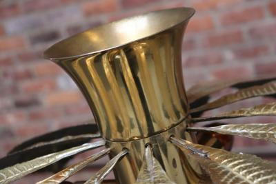 Large Italian Modernist Ippocastano Brass Table Lamp Designed by Carlo Giorgi