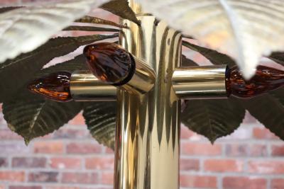Large Italian Modernist Ippocastano Brass Table Lamp Designed by Carlo Giorgi