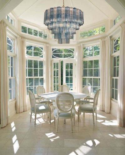 Large Italian Murano Glass Blue and Ice Color Tronchi Chandelier