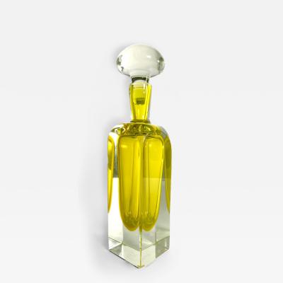 Large Italian Murano Yellow Glass Decanter
