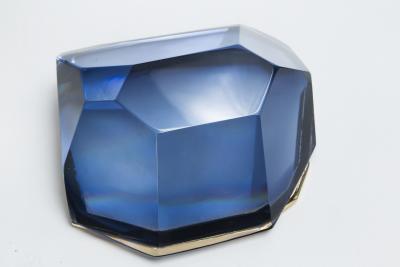 Large Italian Polished Diamond Faceted Box contemporary