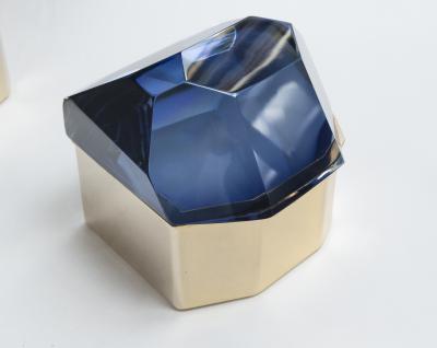 Large Italian Polished Diamond Faceted Box contemporary