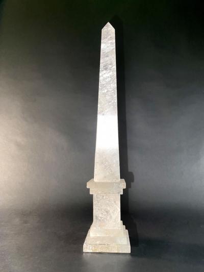 Large Italian Rock Crystal Obelisk