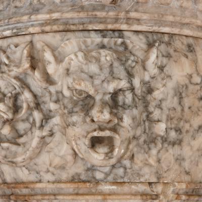 Large Italian alabaster vase on stand