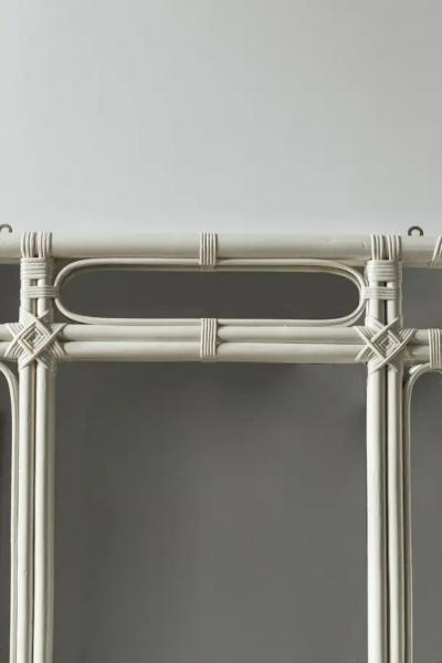 Large Ivory Lacquered Bamboo Mirror Molto Editions