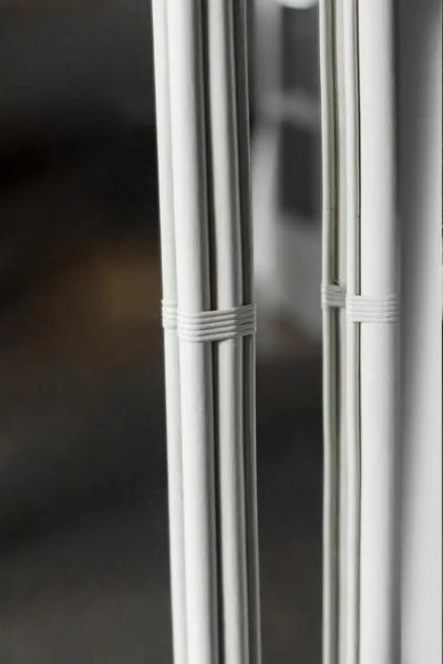 Large Ivory Lacquered Bamboo Mirror Molto Editions