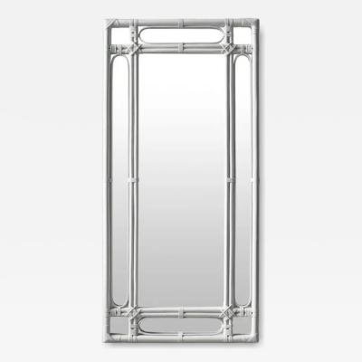 Large Ivory Lacquered Bamboo Mirror Molto Editions